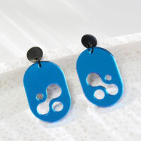 Blue Mirror Acrylic Earrings