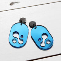 Blue Mirror Acrylic Earrings