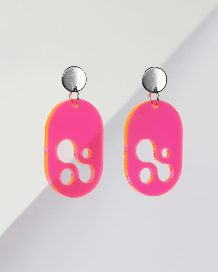 Translucent Pink Acrylic Earrings