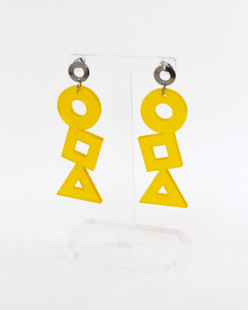 Pon Pon ShipShape Earrings in Yellow Frosted Acrylic