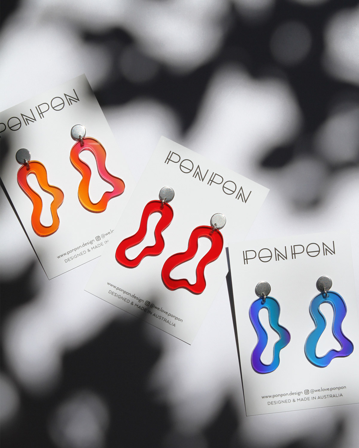 Pon Pon 'Swirl' Acrylic Earrings