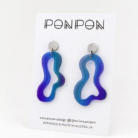 Pon Pon 'Swirl' Acrylic Earrings in Sunset Gradient