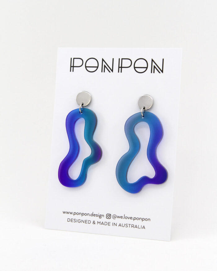 Pon Pon 'Swirl' Acrylic Earrings in Sunset Gradient