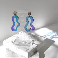 Pon Pon 'Swirl' Acrylic Earrings in Sunset Gradient