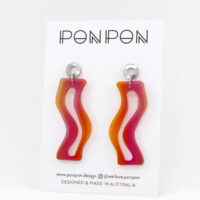 Pon Pon 'Tides' Acrylic Earrings in Sunrise Gradient