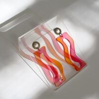 Pon Pon 'Tides' Acrylic Earrings in Sunrise Gradient