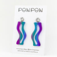 Pon Pon 'Tides' Acrylic Earrings in Sunset Gradient